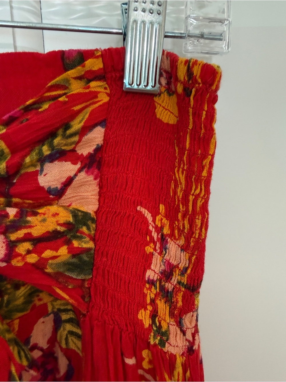 New! Free People FP One Aloha Printed Wide-Leg Pants Red Size S 25799 - Picture 9 of 16